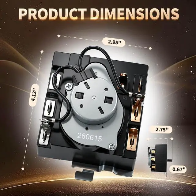 Alt view image 2 of 7 - WE04X25586 Dryer Timer Compatible with GE Hotpoint NTX62E8ST0WW | Replacement for 234D2377P007 4467041 AP6032632 PS11763073 EAP11763073 TMD1CM33