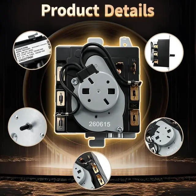 Alt view image 4 of 7 - WE04X25586 Dryer Timer Compatible with GE Hotpoint NTX62E8ST0WW | Replacement for 234D2377P007 4467041 AP6032632 PS11763073 EAP11763073 TMD1CM33