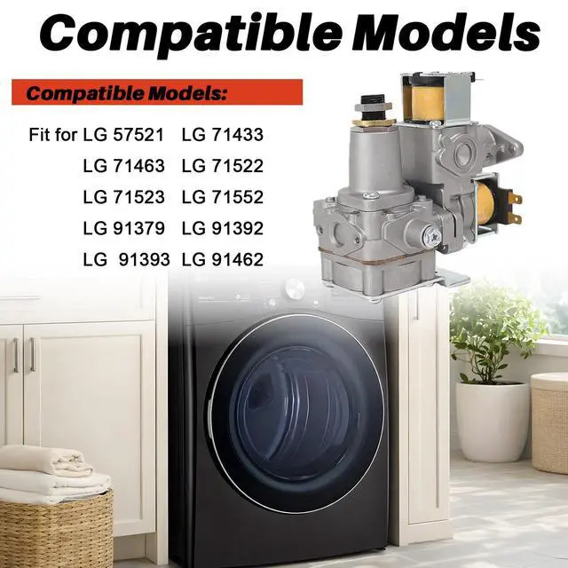 Alt view image 3 of 7 - 5221EL2002A Dryer Gas Valve Fit for LG OEM Replacement 5221EL2002A 5221EL2002C CGV22CK WE01X10243
