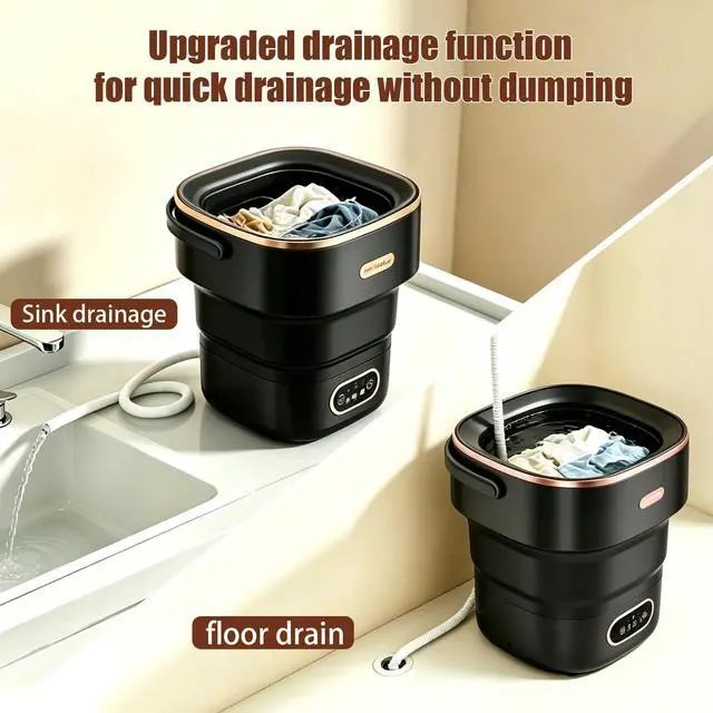Alt view image 5 of 7 - 20L Mini Portable Washing Machine,Foldable Portable Washer Mini Lavadora Portatil for Apartment,RV,Camping,Travel Wash Baby Clothes, Underwear,Bra Separately to Keep Clean and Healthy