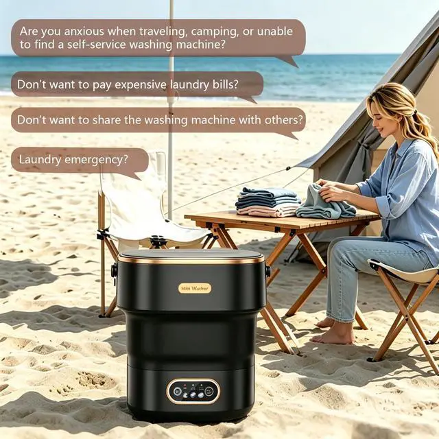 Alt view image 7 of 7 - 20L Mini Portable Washing Machine,Foldable Portable Washer Mini Lavadora Portatil for Apartment,RV,Camping,Travel Wash Baby Clothes, Underwear,Bra Separately to Keep Clean and Healthy