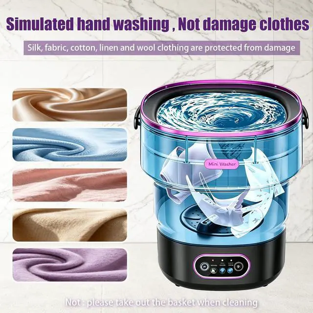 Alt view image 4 of 7 - 20L Portable Mini Washing Machine,Foldable Portable Washer Mini Lavadora Portatil for Apartment,RV,Camping,Travel Wash Baby Clothes, Underwear,Bra Separately to Keep Clean and Healthy