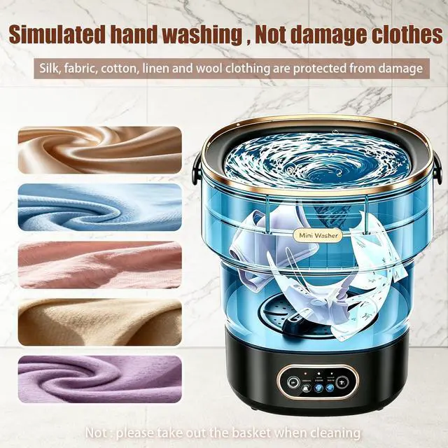Alt view image 4 of 7 - 20L Mini Portable Washing Machine,Foldable Portable Washer Mini Lavadora Portatil for Apartment,RV,Camping,Travel Wash Baby Clothes, Underwear,Bra Separately to Keep Clean and Healthy