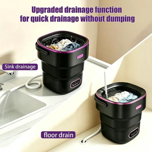 Alt view image 5 of 7 - 20L Portable Mini Washing Machine,Foldable Portable Washer Mini Lavadora Portatil for Apartment,RV,Camping,Travel Wash Baby Clothes, Underwear,Bra Separately to Keep Clean and Healthy