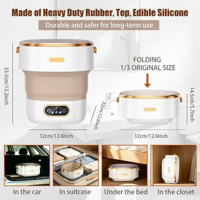Alt view image 2 of 7 - 20L Portable Washing Machine,Foldable Portable Washer Mini Lavadora Portatil for Apartment,RV,Camping,Travel Wash Baby Clothes, Underwear,Bra Separately to Keep Clean and Healthy