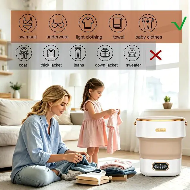 Alt view image 3 of 7 - 20L Portable Washing Machine,Foldable Portable Washer Mini Lavadora Portatil for Apartment,RV,Camping,Travel Wash Baby Clothes, Underwear,Bra Separately to Keep Clean and Healthy