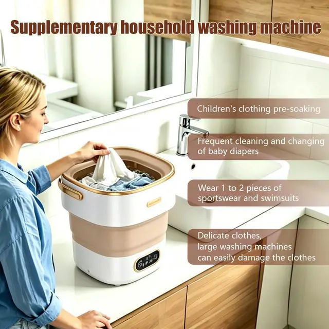Alt view image 6 of 7 - 20L Portable Washing Machine,Foldable Portable Washer Mini Lavadora Portatil for Apartment,RV,Camping,Travel Wash Baby Clothes, Underwear,Bra Separately to Keep Clean and Healthy