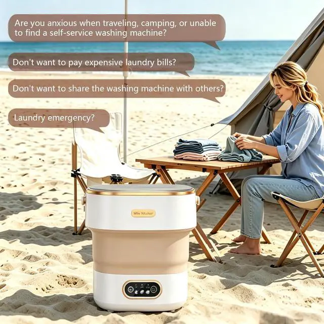 Alt view image 7 of 7 - 20L Portable Washing Machine,Foldable Portable Washer Mini Lavadora Portatil for Apartment,RV,Camping,Travel Wash Baby Clothes, Underwear,Bra Separately to Keep Clean and Healthy