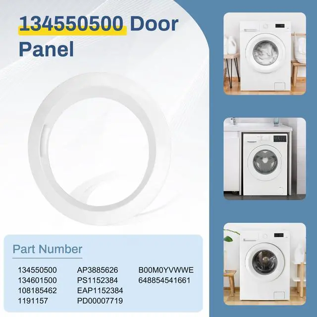 Alt view image 2 of 6 - 134550500 Washer Outer Door Compatible With frigidaire Affinity Washer Door | 134550500 Washer Machine Outer Door Panel Compatible With 134550560 frigidaire affinity Washer Outer Door frame