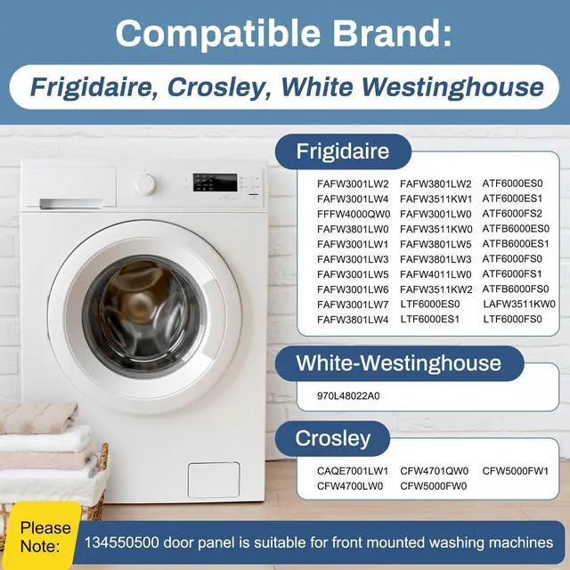 Alt view image 5 of 6 - 134550500 Washer Outer Door Compatible With frigidaire Affinity Washer Door | 134550500 Washer Machine Outer Door Panel Compatible With 134550560 frigidaire affinity Washer Outer Door frame