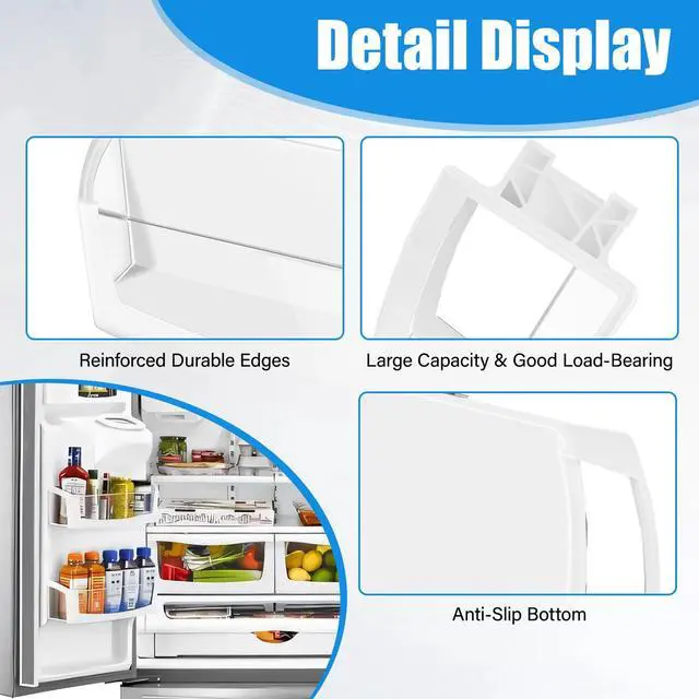 Alt view image 4 of 7 - (2 PACK) UPGRADED WPW10212139 Refrigerator Door Bin Shelf Compatible with Whirlpool Refrigerator Shelf Parts W10212139 Cantilever Bin,For Whirlpool Fridge Shelves Replacement GI6SDRXXY WRF555SDH