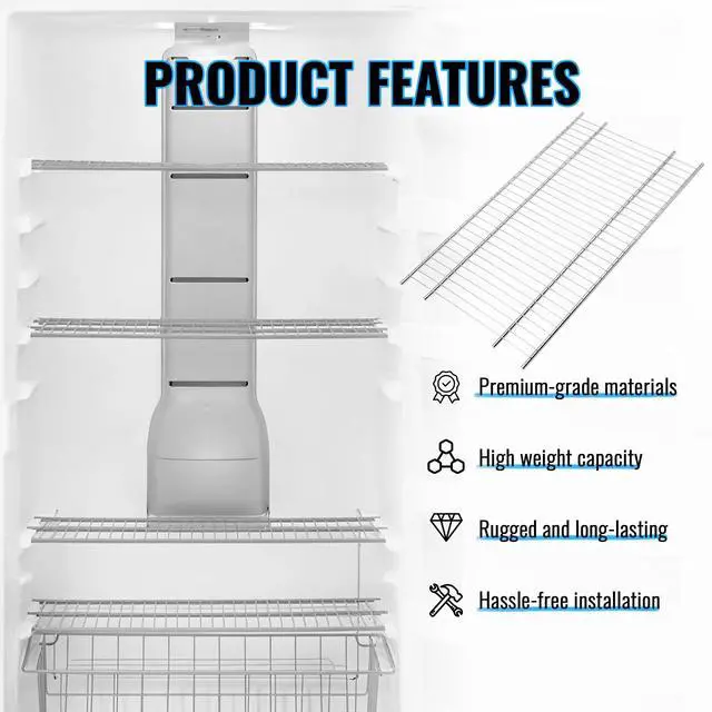 Alt view image 3 of 7 - W11397871 Freezer Wire Shelf Fits for Whirlpool Upper Freezer Whirlpool Upper Freezer Replaces W10581580 AP6973485 PS12731205 EAP12731205 4931269 WZF34X20DW01