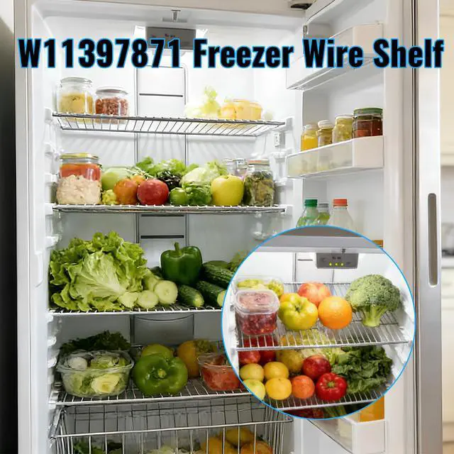 Alt view image 4 of 7 - W11397871 Freezer Wire Shelf Fits for Whirlpool Upper Freezer Whirlpool Upper Freezer Replaces W10581580 AP6973485 PS12731205 EAP12731205 4931269 WZF34X20DW01