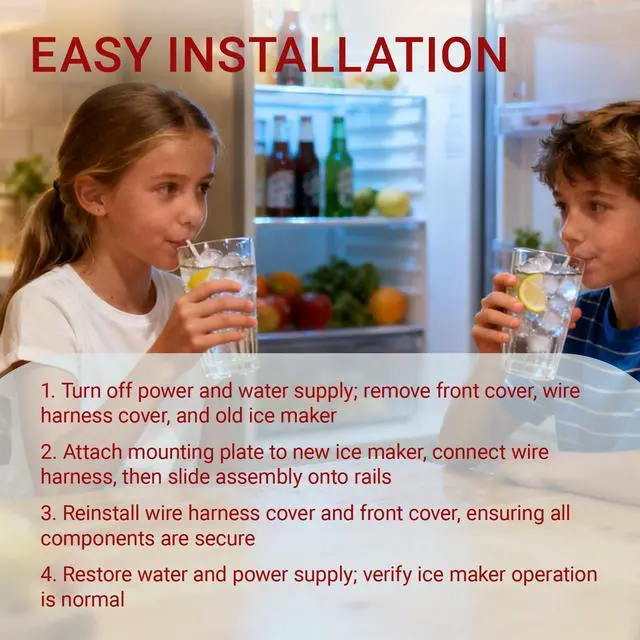 Alt view image 5 of 7 - 2198597 RIM597 Ice Maker Replacement Kit Replaces W10122502 626663 1016069 | 2198597 RIM597 fridge ice maker food grade sensor design fits Whirlpool Maytag KitchenAid leak ice fault repair