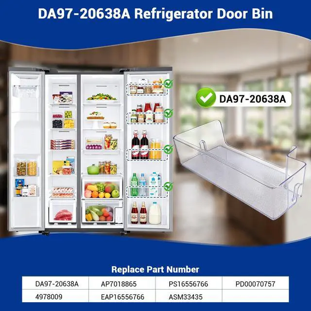 Alt view image 4 of 7 - DA97-20638A Refrigerator Door Bin Compatible with Samsung Refrigerator | DA97-20638A Refrigerator Right Door Bin RS27T5200SR RS27T5561SR RS22T5201SR RS27T5201SR Replaces DA63-09687A