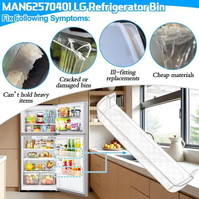 Alt view image 5 of 7 - UPGRADED MAN62570401 Door Shelf Bin Compatible with LG Refrigerator Door Shelf Replacement LTCS20030S LTCS20020S LTCS20020W LTCS20020B Shelf, Refrigerator Door Basket Kenmore Refrigerator Door Shelves