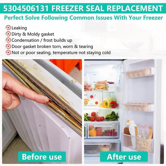 Alt view image 4 of 7 - Upgraded 5304506131 Freezer Door Gasket Replacement for Frigidaire Refrigerator Gasket Seal FFFH20F2QWC LFFH20F3QWC Freezer Door Seal for Kenmore Fridge Gasket 216522378, 5304505531, 4452758, 67"x33"