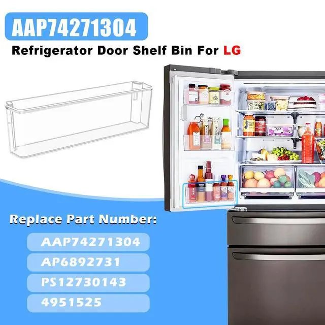 Alt view image 3 of 7 - UPGRADED AAP74271304 Refrigerator Door Bin Compatible with LG Refrigerator Door Shelf Replacement LRMDS3006S LRMDC2306D LRMDC2306S LRMVC2306D Door Bin Shelf LG Refrigerator Parts Door Basket
