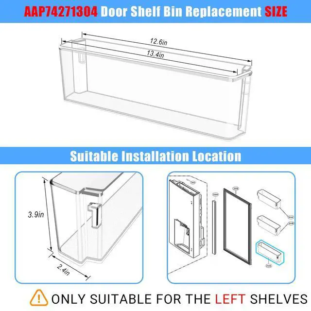 Alt view image 2 of 7 - UPGRADED AAP74271304 Refrigerator Door Bin Compatible with LG Refrigerator Door Shelf Replacement LRMDS3006S LRMDC2306D LRMDC2306S LRMVC2306D Door Bin Shelf LG Refrigerator Parts Door Basket