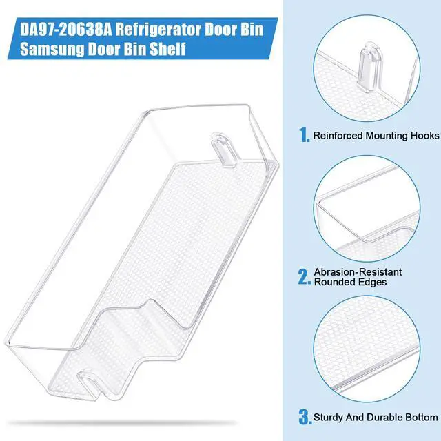 Alt view image 3 of 7 - UPGRADED DA97-20638A DA63-09687A Refrigerator Door Bin Compatible with Samsung Refrigerator Door Shelf Replacement RS27T5200SR Samsung Fridge Door Shelves PS16556766 RS27T5200SG RS27T5561SR RS27T5201