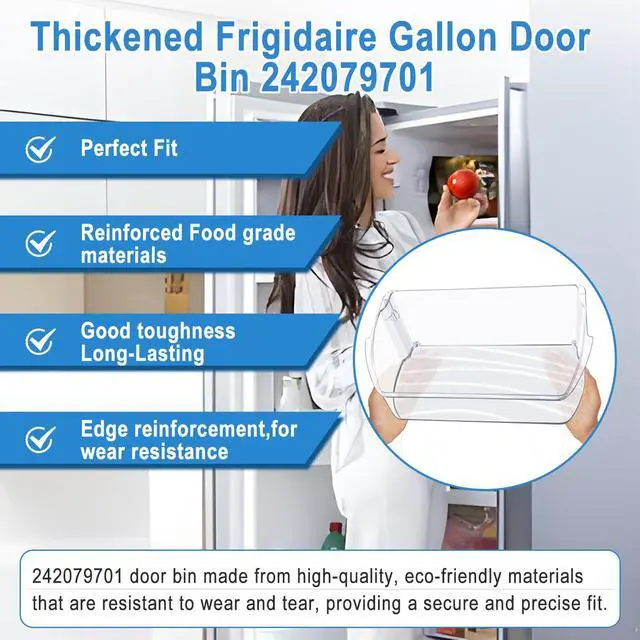 Alt view image 7 of 7 - 2PACK-UPGRADED 242079701 Refrigerator Door Bin, Compatible with Frigidaire Kenmore Refrigerator Door Shelf Bin Parts 242011501 242011504 AP5270343 FFHB2750TS FGHB2868TF LGHD2369TF Door Shelf