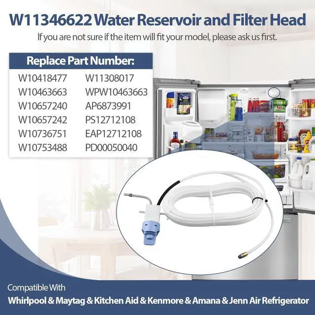 Alt view image 2 of 7 - W11346622 Filter Head and Water Reservoir Assembly Compatible with Whirlpool OEM W11346622 Filter Head Replace W10418477 W10463663 W10657240 W10657242 W10736751 W10753488 W11308017 etc. -1 Year