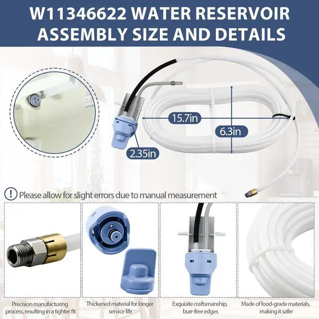 Alt view image 3 of 7 - W11346622 Filter Head and Water Reservoir Assembly Compatible with Whirlpool OEM W11346622 Filter Head Replace W10418477 W10463663 W10657240 W10657242 W10736751 W10753488 W11308017 etc. -1 Year