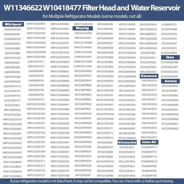 Alt view image 7 of 7 - W11346622 Filter Head and Water Reservoir Assembly Compatible with Whirlpool OEM W11346622 Filter Head Replace W10418477 W10463663 W10657240 W10657242 W10736751 W10753488 W11308017 etc. -1 Year