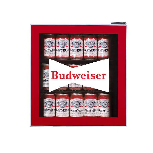 Alt view image 2 of 3 - MIS168BUD Budweiser Mini Beverage Cooler - 70 Can or 17 Bottles Beer Fridge with Glass Door for Soda + Adjustable Thermostat, Perfect for Home, Office, or Dorm, 1.8 cu ft