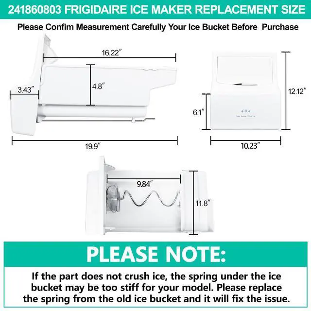 Alt view image 7 of 7 - Upgraded 241860803 Refrigerator Ice Bucket Assembly Compatible with Frigidaire Ice Maker Replacement Ice Bin Container Parts AP4300918 LFSS2612TF0 LFSS2612TE0 FFSS2615TS0 FFHS2611PFEA Ice Maker