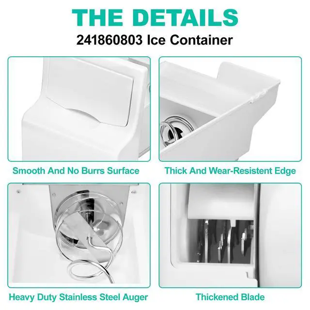 Alt view image 5 of 7 - Upgraded 241860803 Refrigerator Ice Bucket Assembly Compatible with Frigidaire Ice Maker Replacement Ice Bin Container Parts AP4300918 LFSS2612TF0 LFSS2612TE0 FFSS2615TS0 FFHS2611PFEA Ice Maker