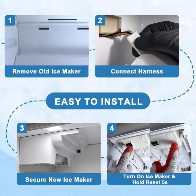 Alt view image 6 of 7 - W11700250 W11359448 Ice Maker Assembly Replacement, Replaces W11546935, W11633658, AP7219248, AP7019172, PS17216974, Compatible with Whirlpool, Kenmore, Amana & Maytag Refrigerators