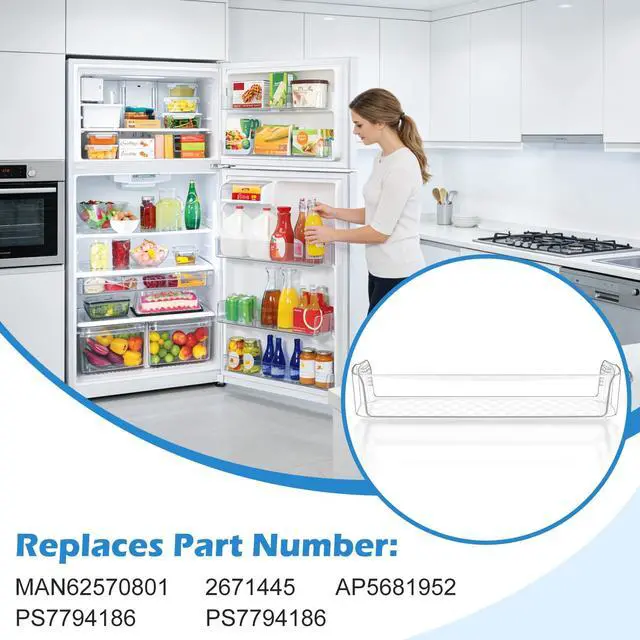 Alt view image 5 of 7 - UPGRADED MAN62570801 Refrigerator Door Shelf Bin For LG Refrigerator Parts LTC24380ST LTCS24223S LTCS24223B Kenmore Fridge Door Shelf Replacement LG LTCS24223D LTCS24223W Door Bins Basket