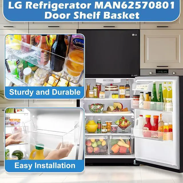 Alt view image 6 of 7 - UPGRADED MAN62570801 Refrigerator Door Shelf Bin For LG Refrigerator Parts LTC24380ST LTCS24223S LTCS24223B Kenmore Fridge Door Shelf Replacement LG LTCS24223D LTCS24223W Door Bins Basket