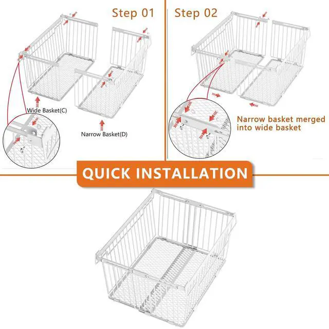 Alt view image 7 of 7 - Large Freezer Organizer BinsUpgraded Bottom Leak-Proof netFit 5 to 9 Cu Ft Chest Freezer6 Pack Expandable Stackable Chest Freezer Containers with Handle (White-6P)