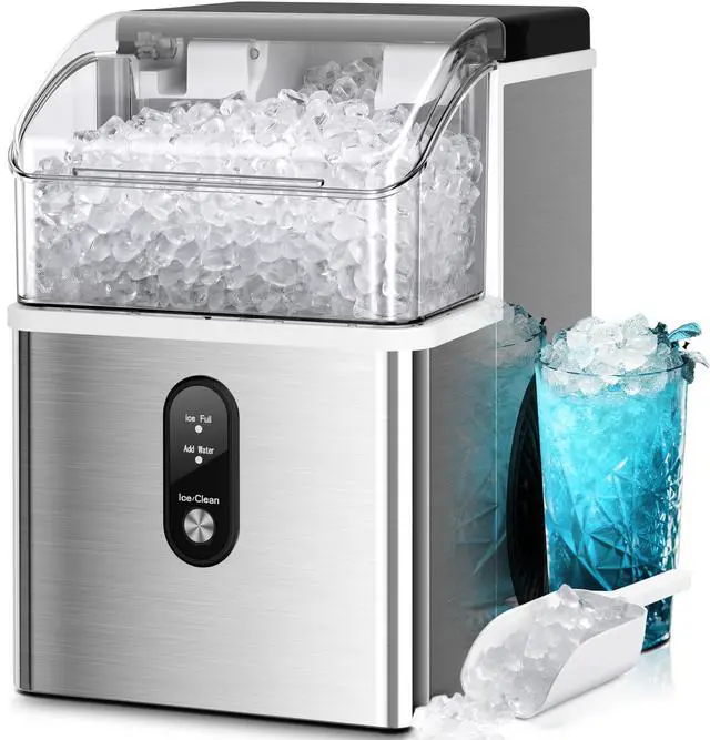 Main image of Nugget Ice Makers Countertop,33Lbs/24H,Portable Countertop Machine with Chewable Ice,Self-Cleaning,One-Click Operation for Home/Office(Steel)