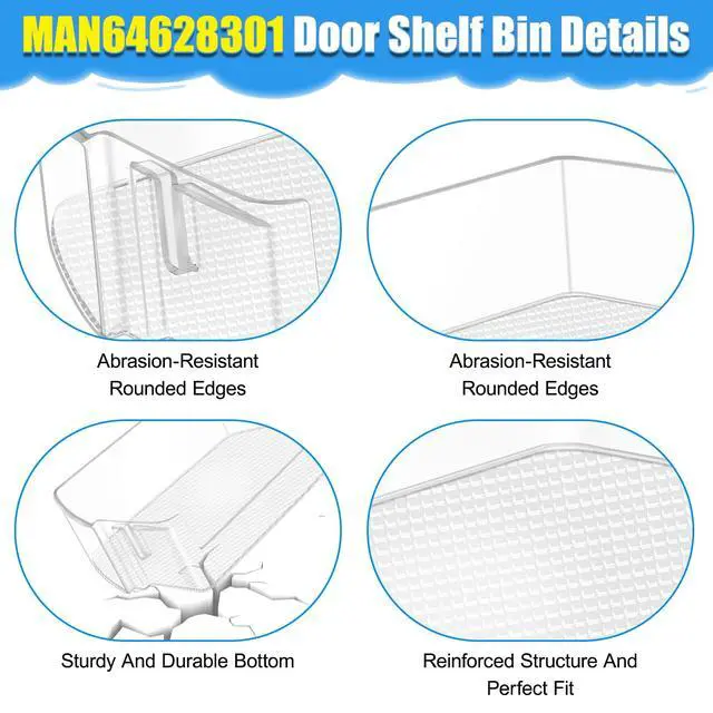 Alt view image 3 of 7 - UPGRADED MAN64628301 Refrigerator Door Bin Compatible with LG Refrigerator Door Bin Shelf Basket for Kenmore LG Refrigerator LRFXC2406S LRFXC2416S LLMXS3006S LRFXC2416D Door Bin AP6892844 PS12730394