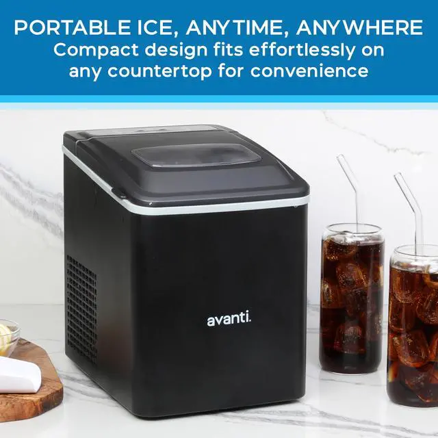 Alt view image 2 of 7 - Ice Maker Mighty Ice Countertop Design Makes 26 Pounds of Bullet-Shaped Ice Cubes in 24 Hours, Digital Touch Controls and Self Cleaning Function, Includes Scoop, Black