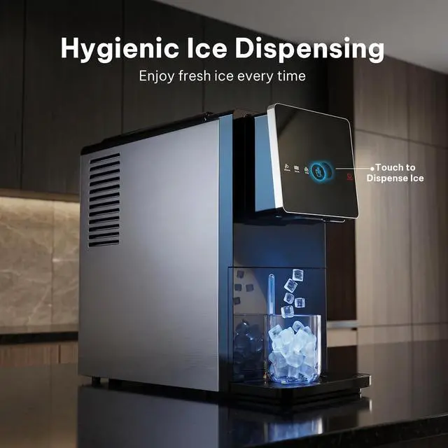 Alt view image 2 of 7 - Nugget Ice Maker Countertop, Self Dispensing Ice Machine with Auto Drop System, Self Cleaning Portable Ice Maker, 40 lbs/Day Soft Chewable Nugget Ice for Home Kitchen Party