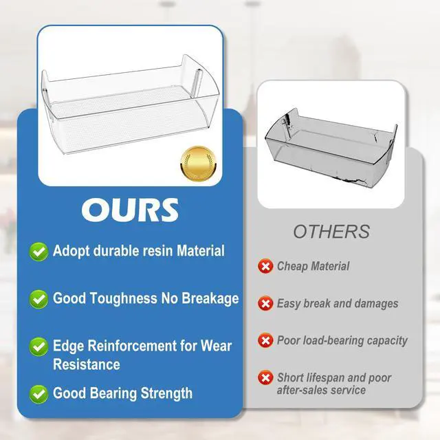Alt view image 5 of 7 - 2PACK UPGRADED MAN64890501 Refrigerator Door Shelf Bin,Compatible with LG Kenmore Refrigerator Shelf Replacement, MAN64890501 Fridge Door Basket LG LHSXS2706S LRSOS2706S LRSXS2706W Door Shelves