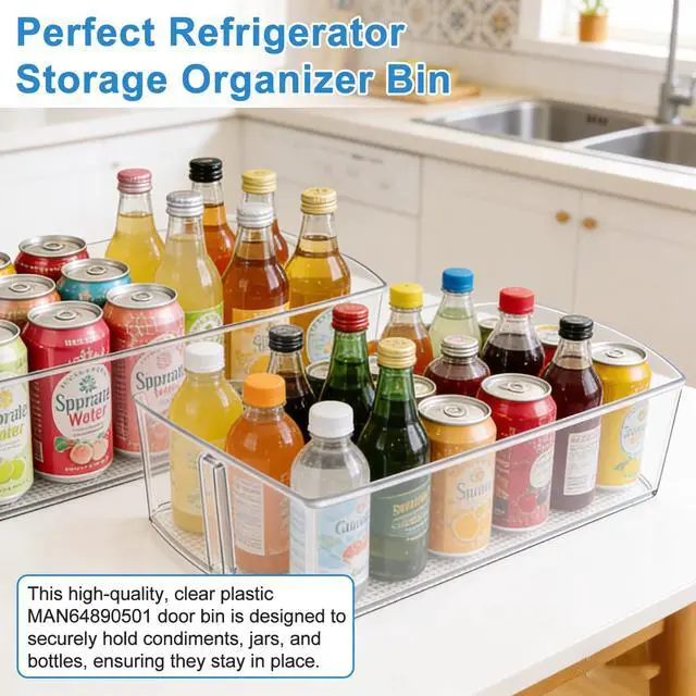 Alt view image 6 of 7 - 2PACK UPGRADED MAN64890501 Refrigerator Door Shelf Bin,Compatible with LG Kenmore Refrigerator Shelf Replacement, MAN64890501 Fridge Door Basket LG LHSXS2706S LRSOS2706S LRSXS2706W Door Shelves