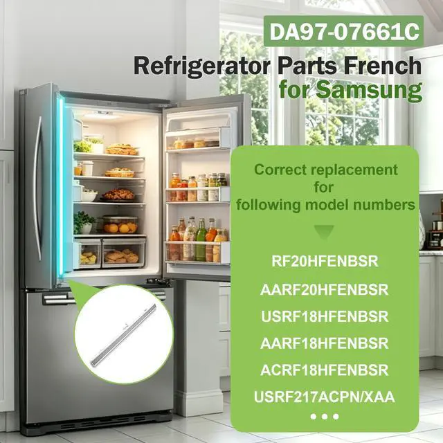 Alt view image 4 of 7 - DA97-07661C Refrigerator French Door Flipper Assembly Fit for Samsung | Refrigerator Door Flipper Mullion with Heater Compatible with RF217 RF18 RF20 RF195 RF197 Series, Replaces AP4578280 2051130