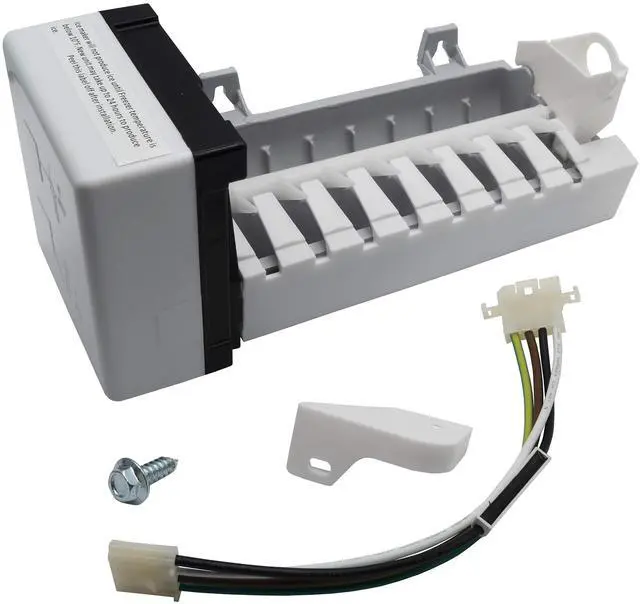 Main image of W10190965 W10190966 Refrigerator Ice Maker Assembly Replacement No Bail Arm Model Specific Not Universal