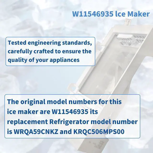 Alt view image 3 of 6 - W11546935 Compatible Ice Maker Assembly for Whirlpool Kenmore Amana Maytag | Works with W11700250, W11633658, W11359448, Fridge Ice Maker Replacement