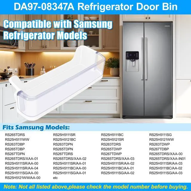 Alt view image 5 of 7 - UPGRADED DA97-08347A Refrigerator Door Bin Compatible with Samsung Refrigerator Parts RS265TDRS RS25H5111BC RS25H5111SG RS25H5111SR Door Shelf,DA97-08347A for Samsung Fridge Bottom Door Bin,2 PACK