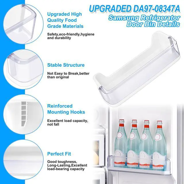 Alt view image 3 of 7 - UPGRADED DA97-08347A Refrigerator Door Bin Compatible with Samsung Refrigerator Parts RS265TDRS RS25H5111BC RS25H5111SG RS25H5111SR Door Shelf,DA97-08347A for Samsung Fridge Bottom Door Bin,2 PACK