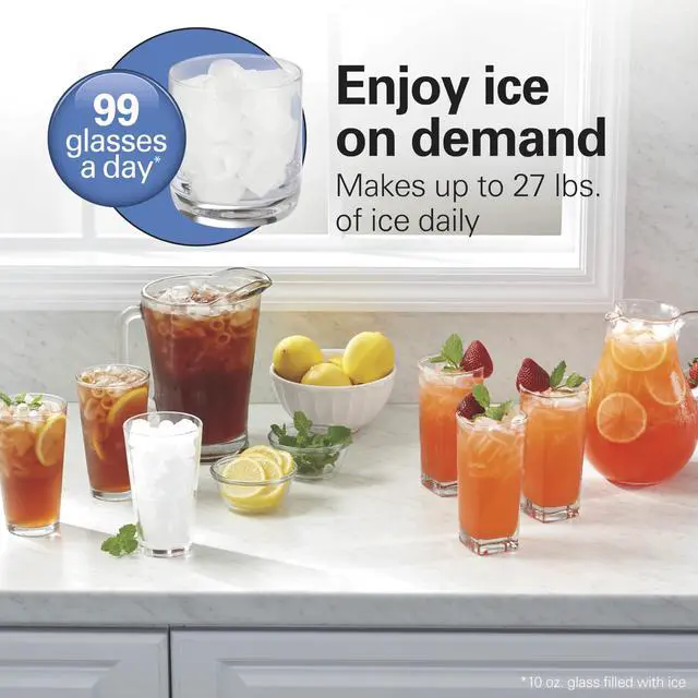 Alt view image 4 of 7 - Bullet Countertop Ice Maker Machine, Makes 2 Sizes | Makes 26 Lbs/Day, 9 Cubes Every 6 Minutes | Self-Clean Function | For RV, Office, Kitchen, Dorm | Brushed Stainless Steel