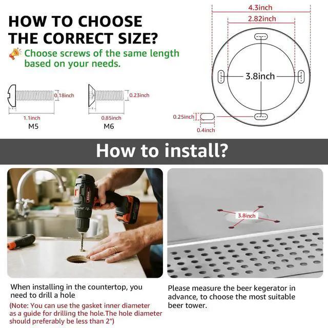 Alt view image 7 of 7 - Dual Tap Kegerator Tower Beer Tap Tower, 3" Draft Beer Dispenser Keg Tower | Dual Faucet Beer Tower 3" Stainless Steel Core Kegerator Tap Tower Kit with Pre-Assembled Kegerator Line Parts for Brewing