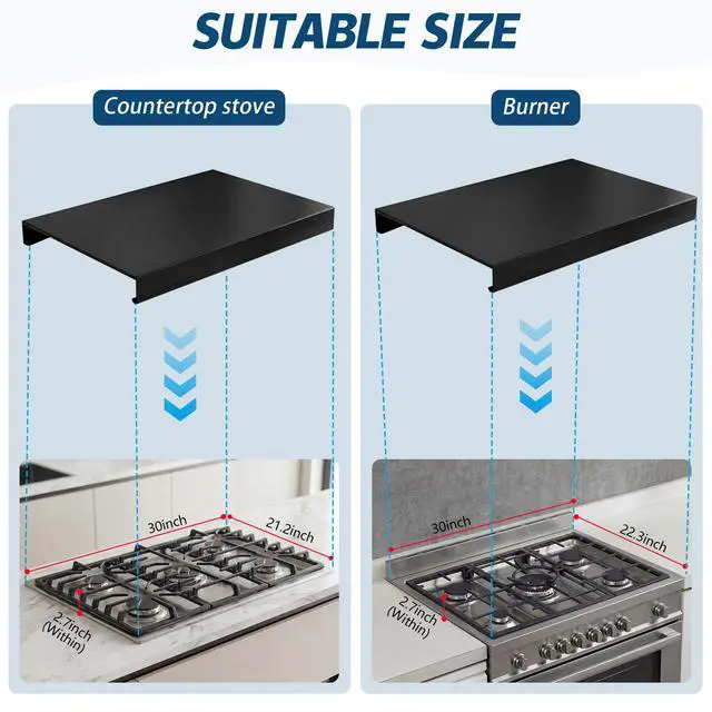 Alt view image 3 of 7 - Duty Stainless Steel Stove Cover Board, 30 x 22.3x 2.75 Inch Gas Stove Top Cover, Scratch & Splash Protection Noodle Board for Electric/Gas Range,Easy-Clean Electric Stove Cover Board