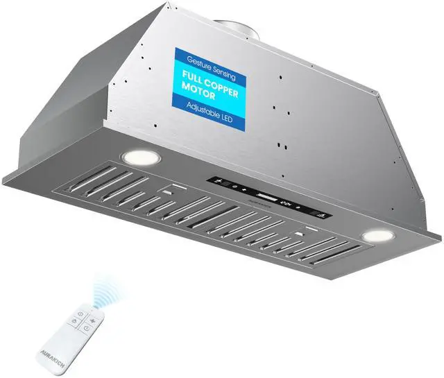 Main image of 30" Range Hood Insert, 900 CFM Full Copper Motor | Triple Smart Controls, Tunable LED Lighting, incl. Charcoal Filters & Duct Pipe